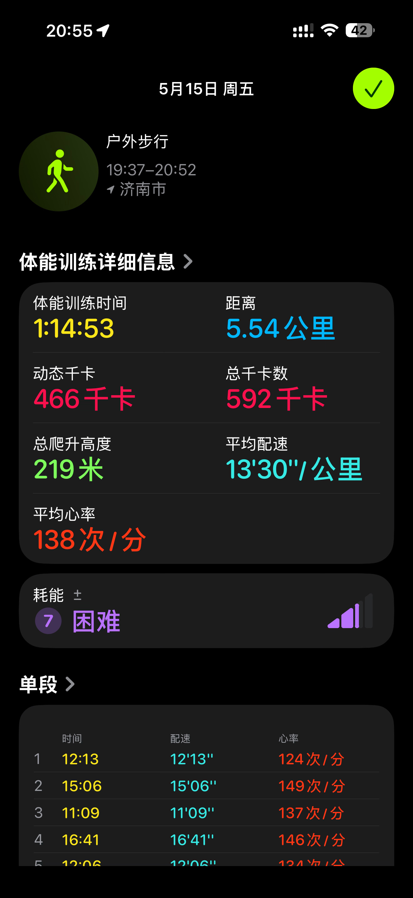 本周工作日运动全勤打卡