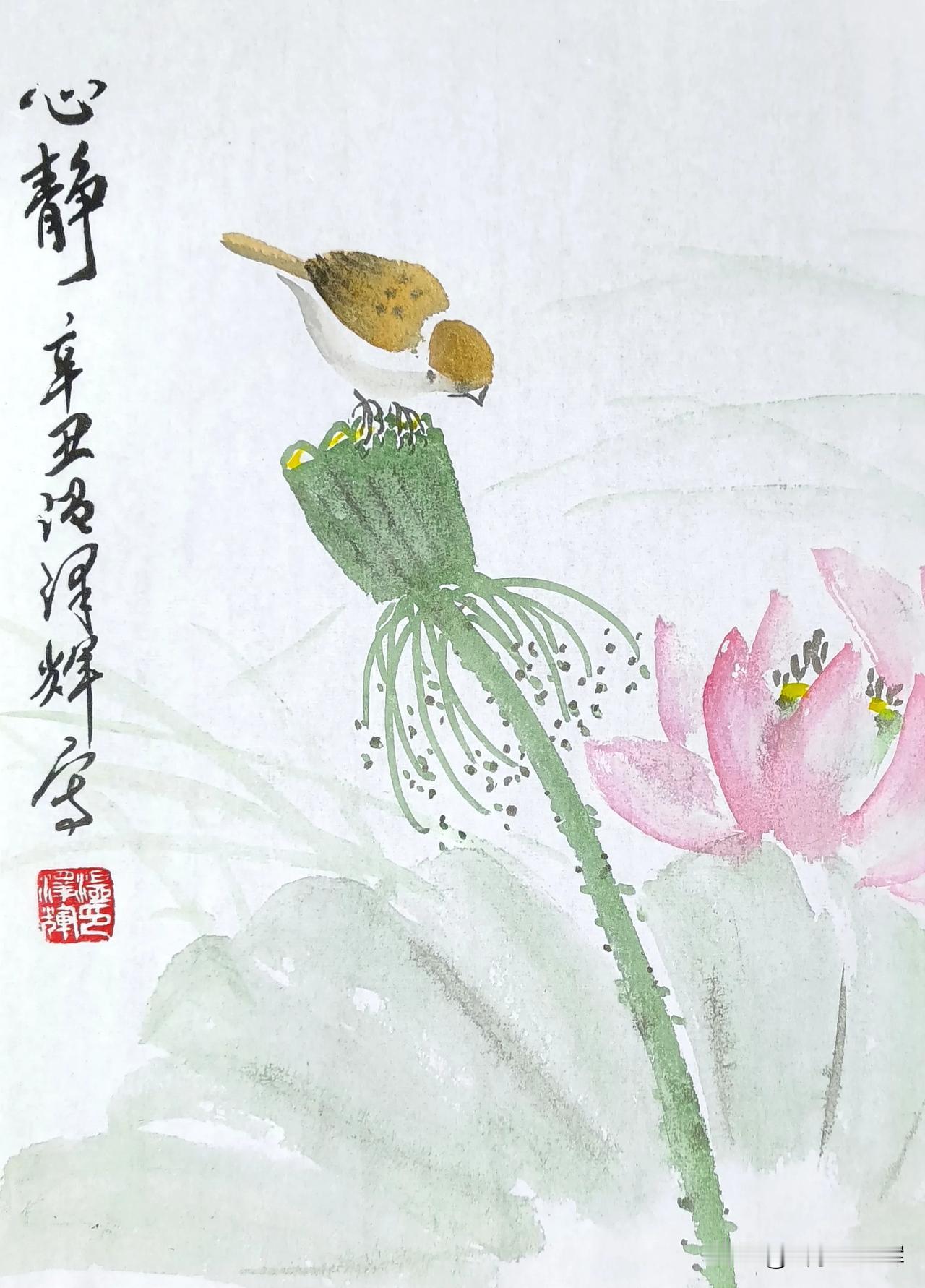 静心是一种修炼，心静是静心所达到的状态
水墨画