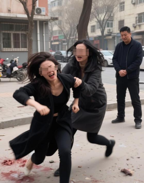 河南，一已婚男与离异女关系不当致其怀孕，女子向男子索要9万。原配得知后怒打女子两