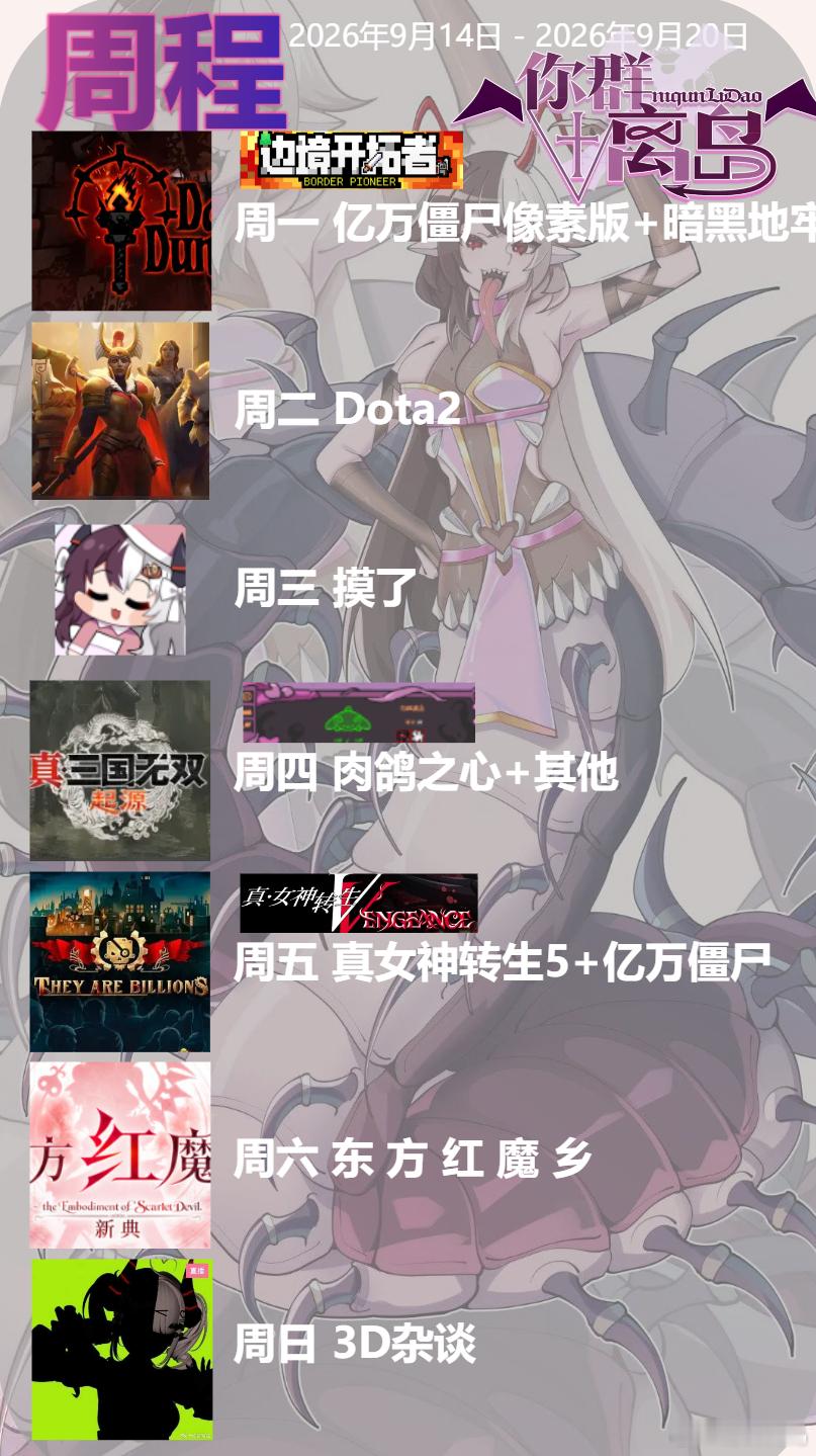 下周的计划喵 ​​​