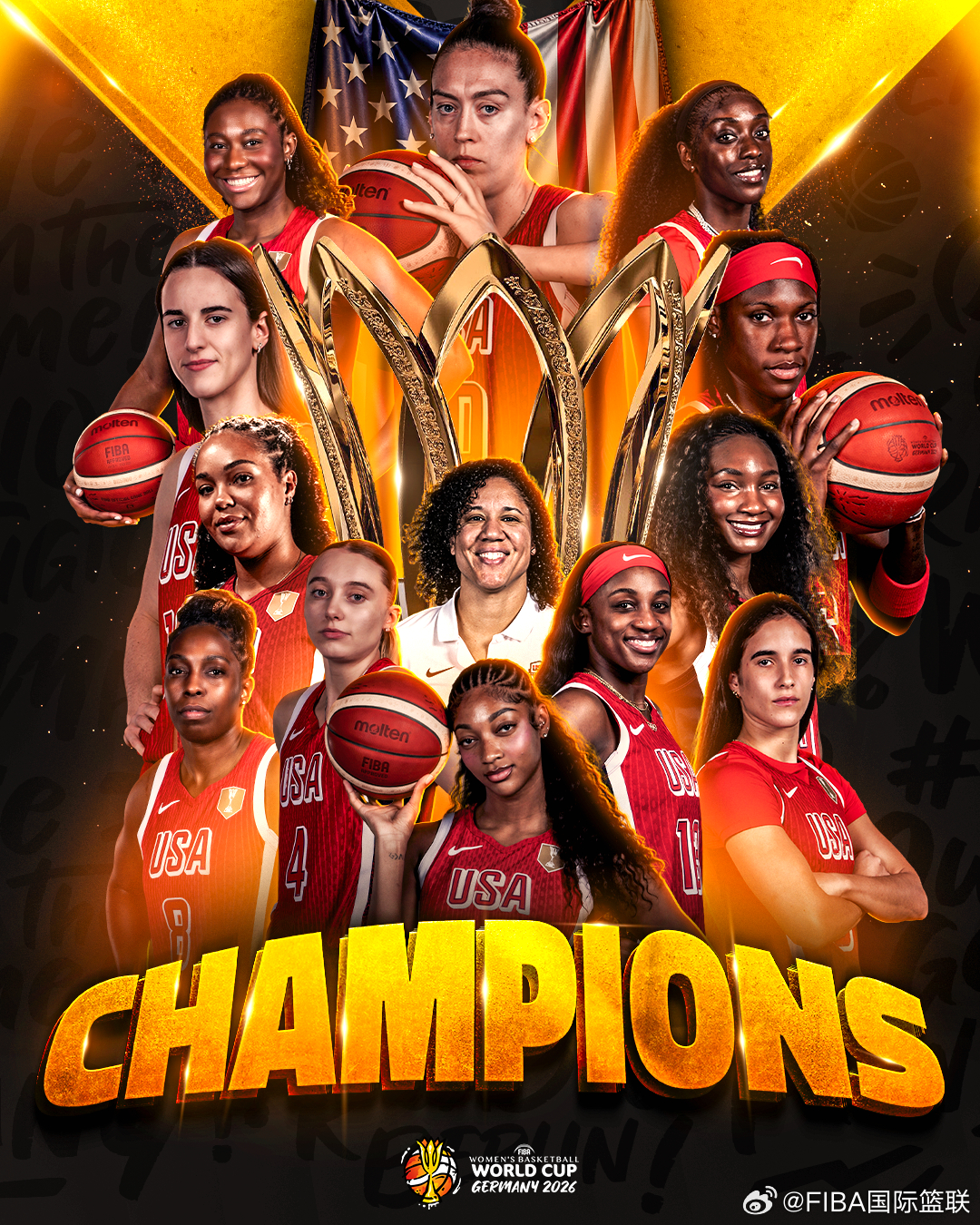 2026 女篮世界杯 冠军产生🏆 🇺🇸美国队成功卫冕5️⃣--🇺🇸美国