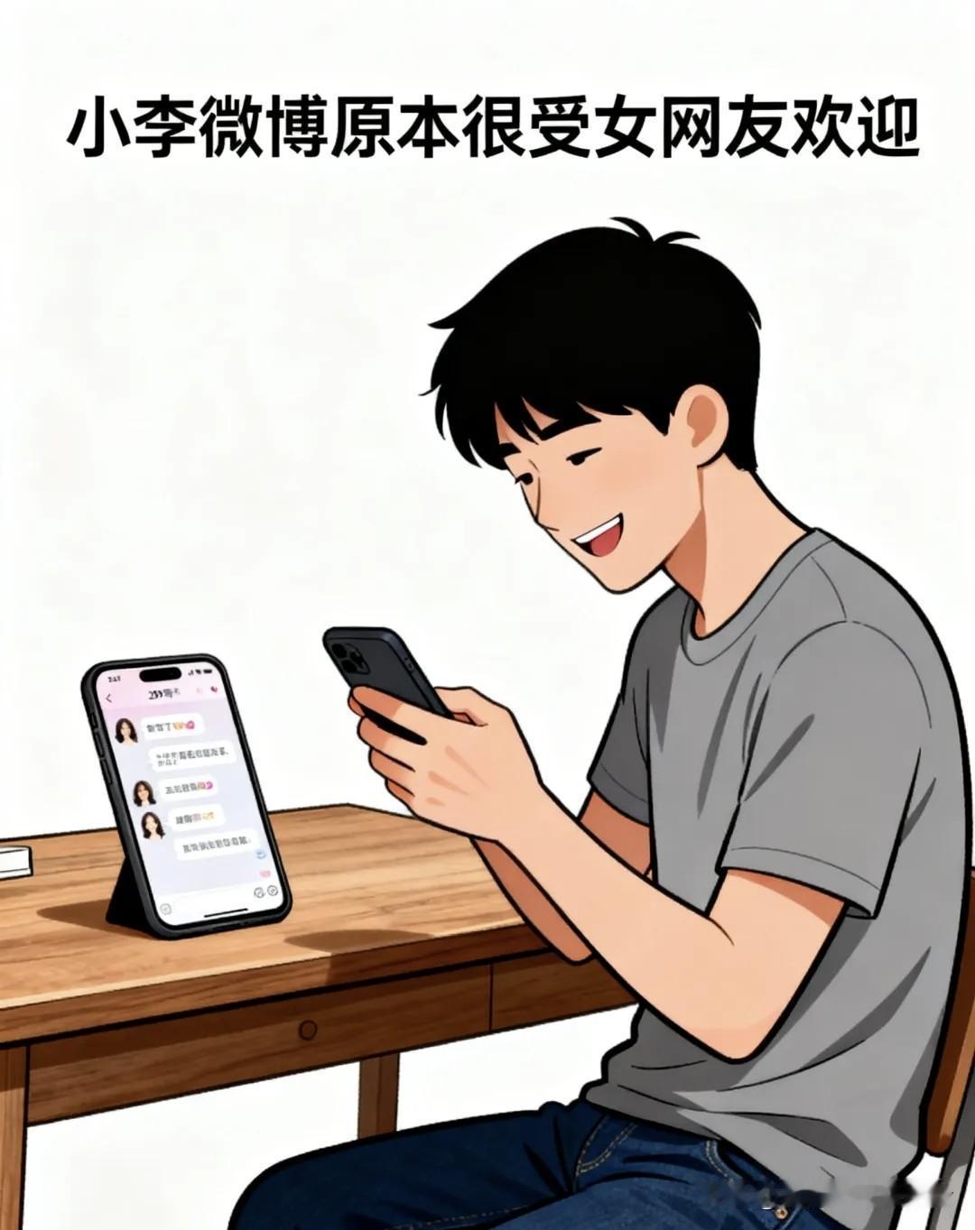 趣味漫画：小李微博妹子留言多，老婆留：老公，昨晚你好厉害哦！之后微博冷清，小李说
