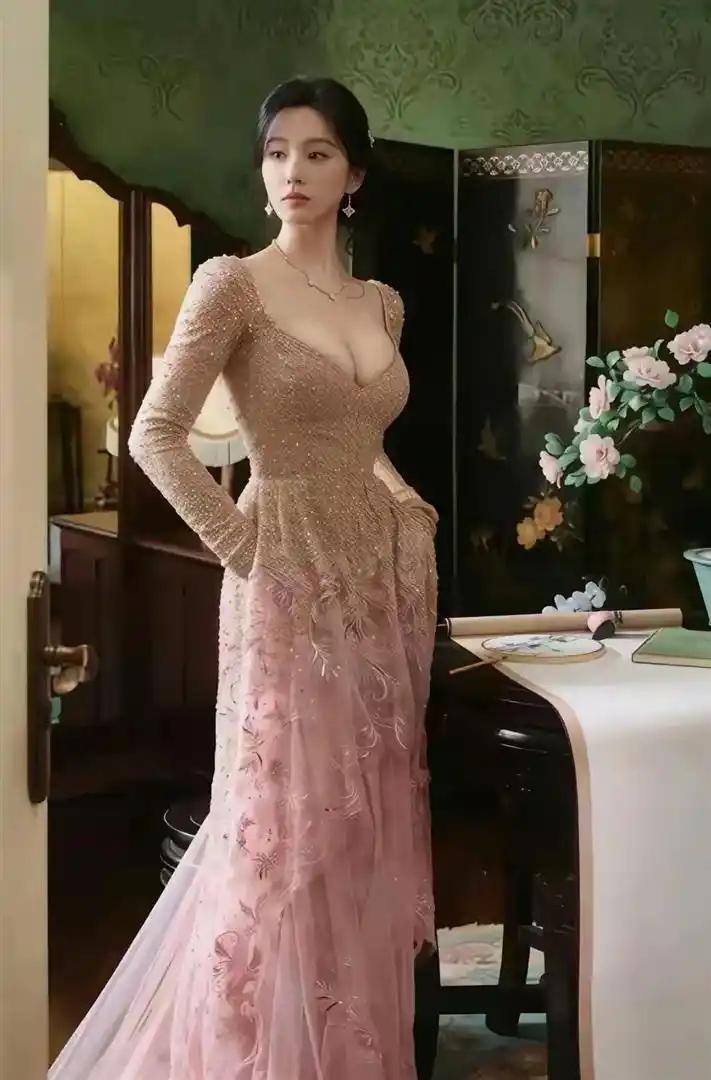 赵雅芝真的能保持少女的姿态吗?
刘诗诗那身紧紧包裹着身形的金色吊带长裙，将前凸后