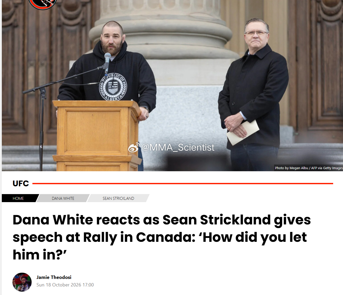 “一言九鼎”白大拿（Dana White）说，他们跟“反二次元吧吧主”肖恩-斯特