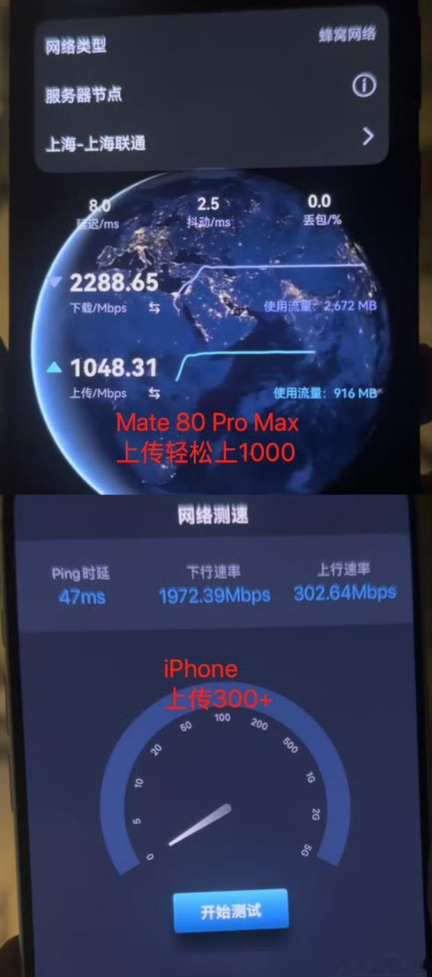 华为MateX7的5A网速实测 这下载速率也太顶了吧，这么快的速度我得先整个大流