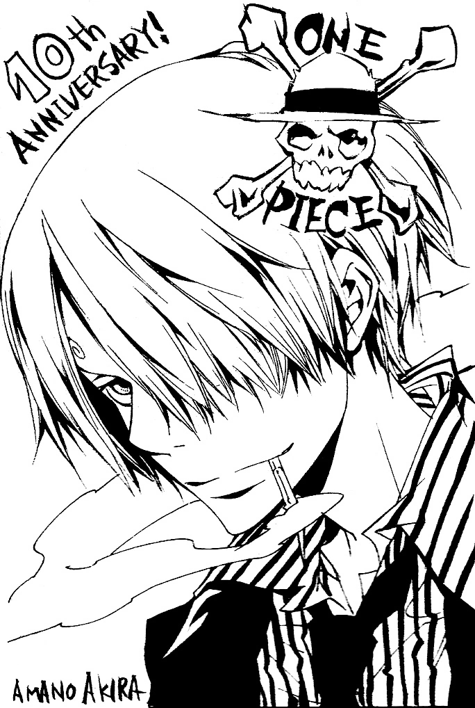 海贼王海贼王 考古当初10周年时其他漫画家为庆祝的绘图P1：鸟山明《龙珠》P2：