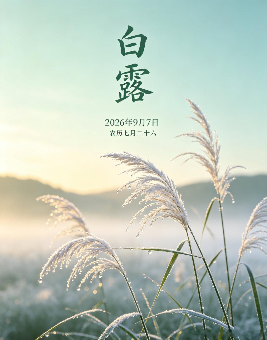 金凤钩·二十四节气之白露                武振峰秋空净、露华凝处。