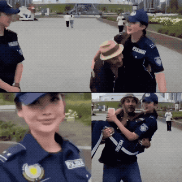 哈萨克斯坦漂亮女警察被埃及男子公主抱：然后惨被开除，你们觉得她冤吗？哈萨克斯坦阿