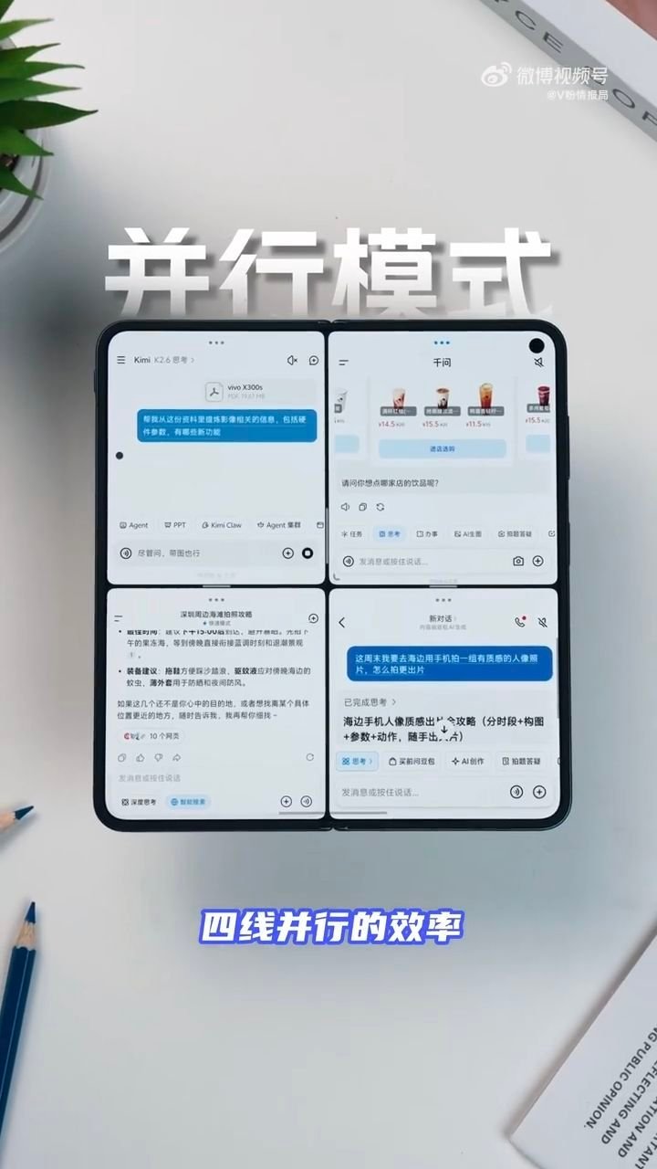 在手机里需要屏幕上四个App一起用，一般是什么场景？