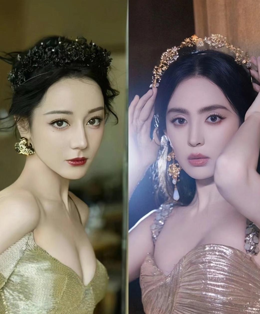 内娱两大顶美女星，
你更喜欢谁？

左边是迪丽热巴，生于1992年，身高168c