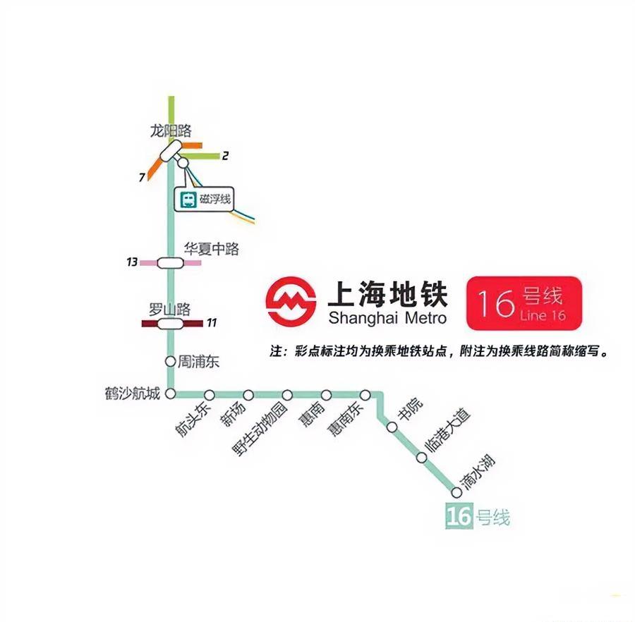 上海地铁16号线北起龙阳路、南抵临港滴水湖，全长59.3公里，是上海单程最长、站