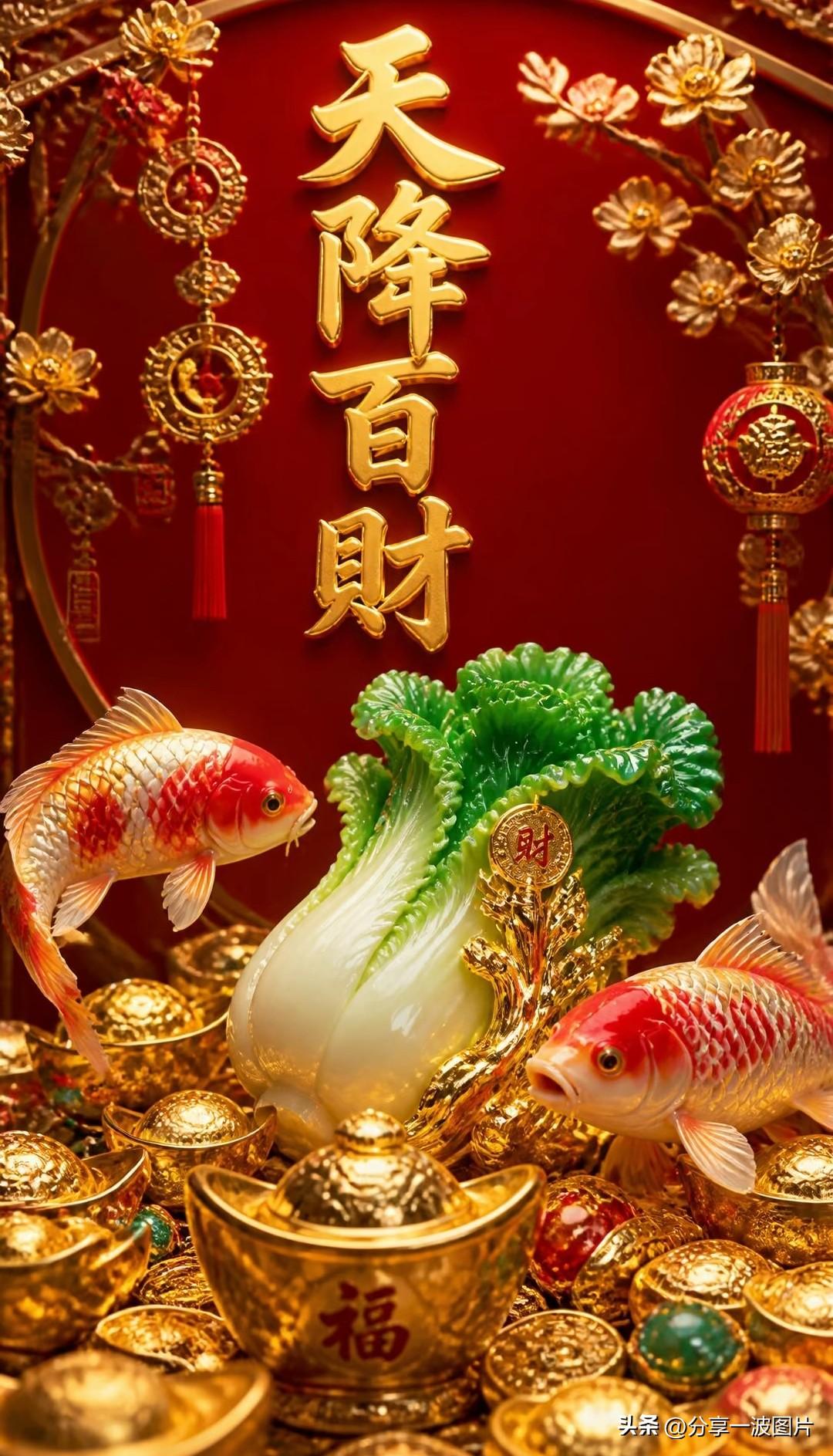 百财聚来，年年有余。