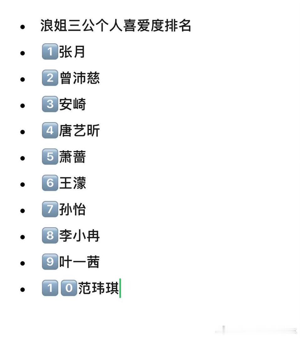 乘风2026/浪姐7 · 三公个喜前十1️⃣张月2️⃣曾沛慈3️⃣安崎4️⃣唐艺