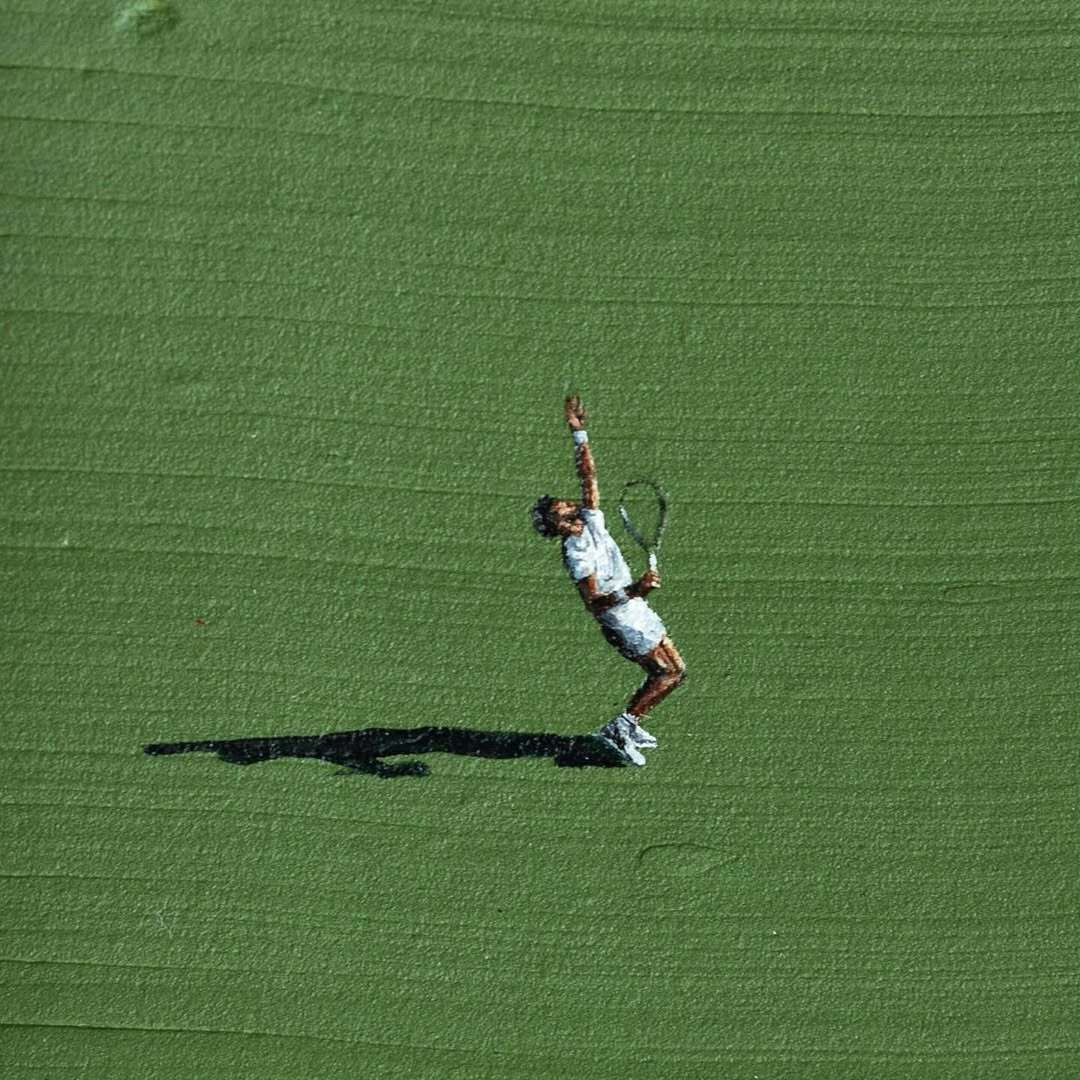 这个被命名为“Ace”的艺术品，上面画的是阿尔卡拉斯和高芙。你看出来了吗？📷：