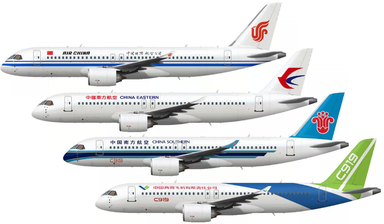 飞友手绘的C919图 超赞
三大航➕商飞涂装
希望越来越多的航司涂装面世
希望C