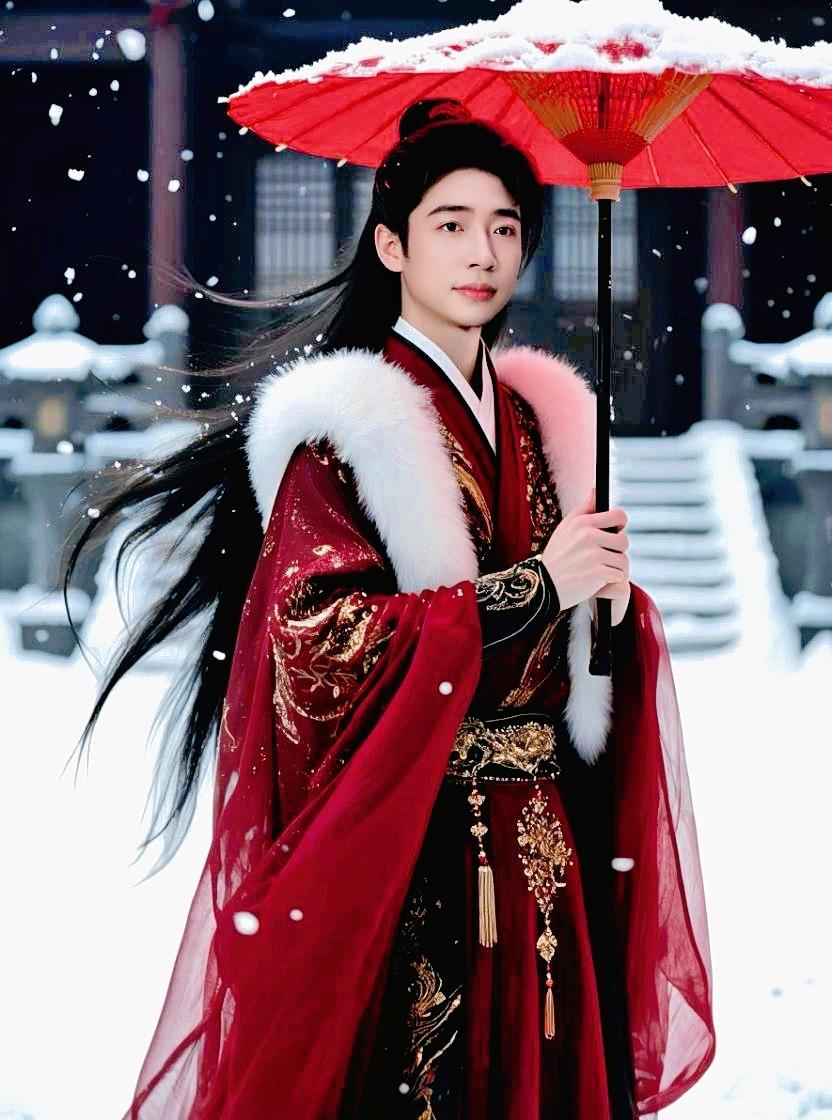 AI雪中少年随拍 人生总有一套ai写真吧