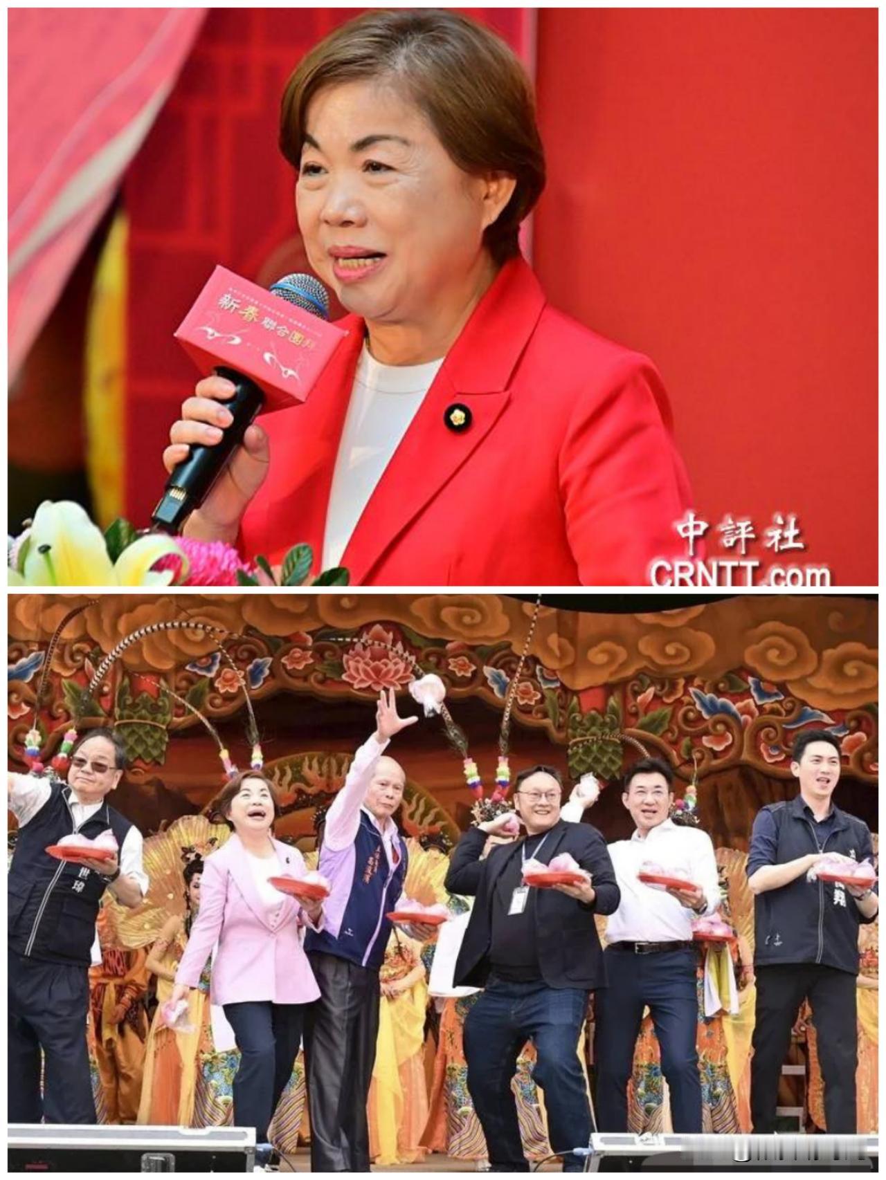 台中市候选人杨琼璎与江启臣两人节后首次同框，参拜号称“全台最巨大”玉皇大帝神像，