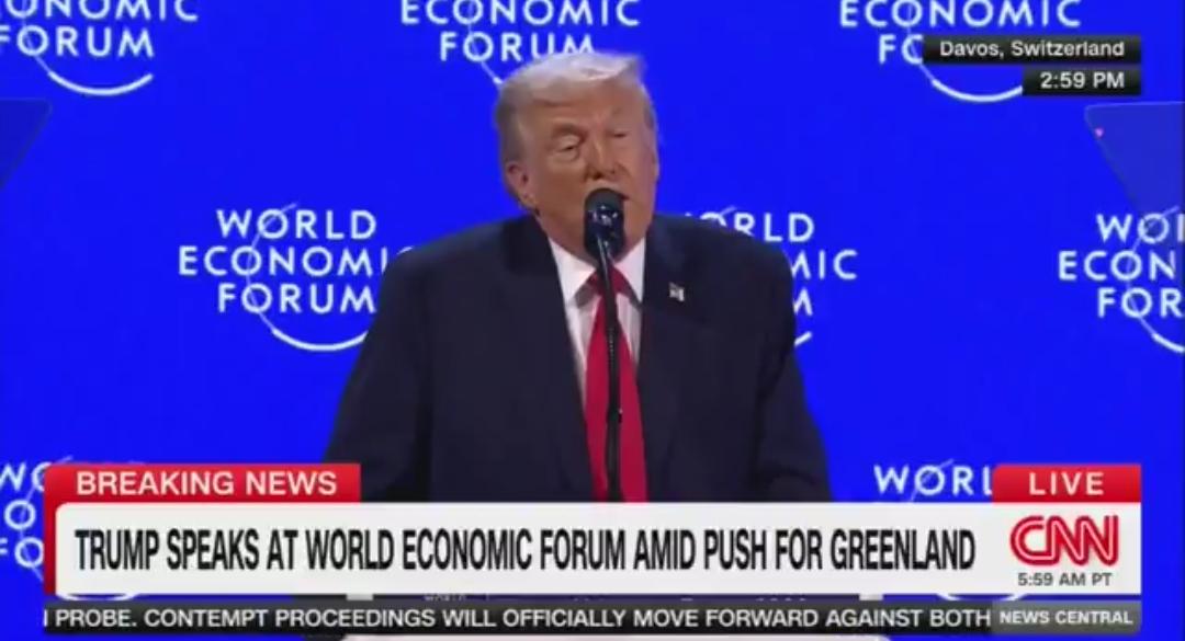 突发新闻——特朗普达沃斯谈及格陵兰岛表态
 
特朗普总统原话译文：
“我对丹麦与