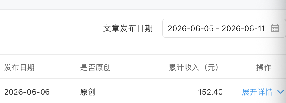 我的公众号刚刚有篇文章的阅读量达到了10w+，收入152.4元。靠内容挣钱的路应
