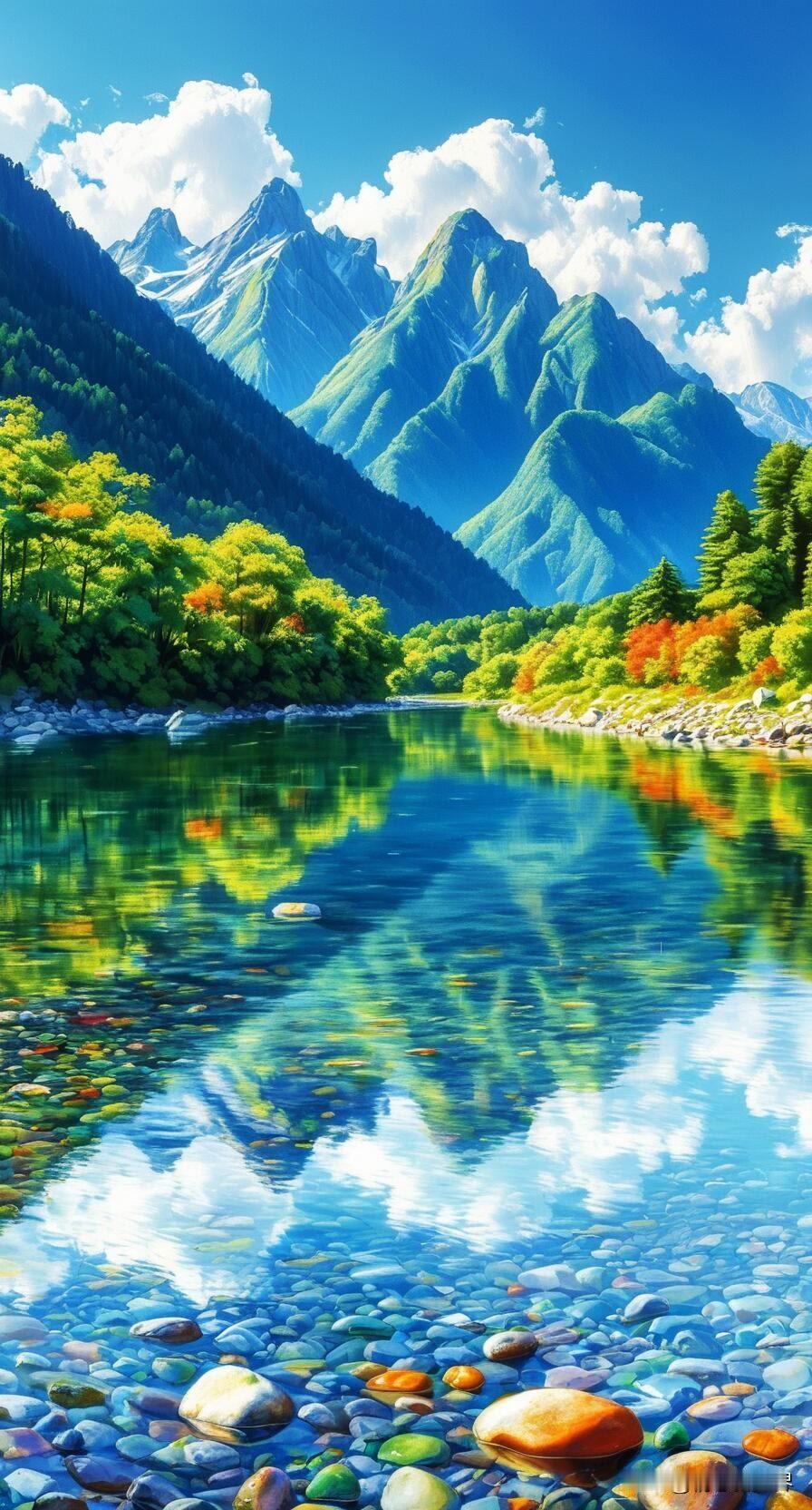 梦幻山川，碧水潺潺，人间仙境，美不胜收！🌄🏔️🌿仙境山水风光 梦幻山间仙境