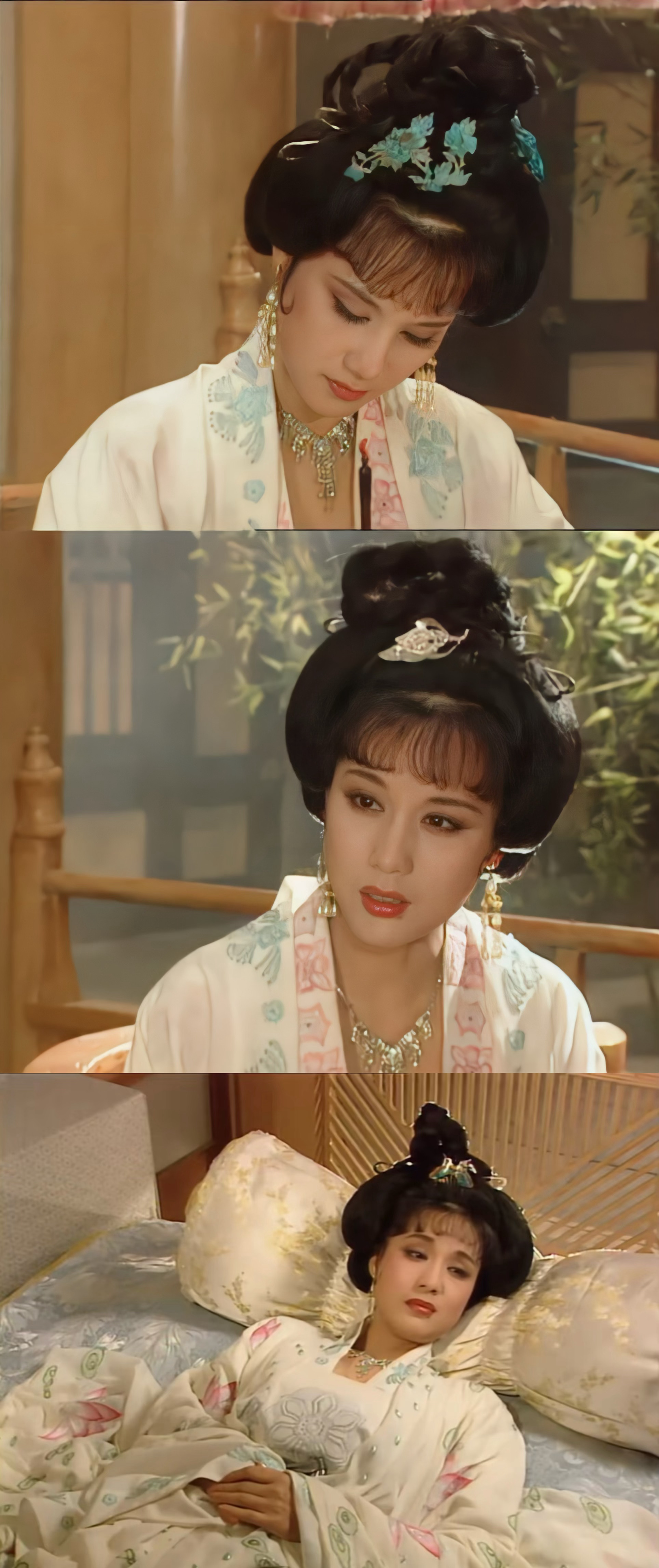 各版徐惠，满腹才情和抱负 ，眉间总笼着淡淡的哀愁 。中间这版黑化了，盛世天下里戏