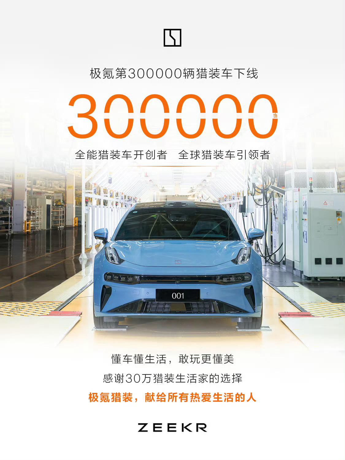 极氪第30万辆猎装车下线，中国汽车第一次把这个品类的产品做到如此主流旁边刚好有一