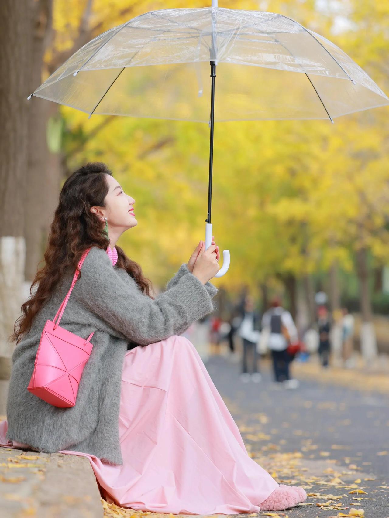 素衣轻舞#清风拂面#美女配秋景# 时尚百搭穿搭