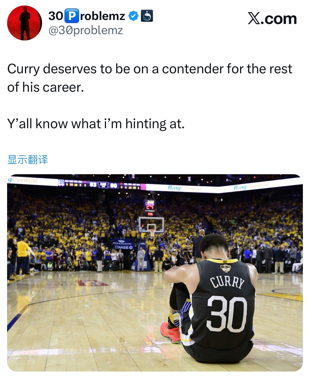 国外勇士博主建议库里放弃一人一城：库里在职业生涯的剩余时间里，值得为一支具备争冠