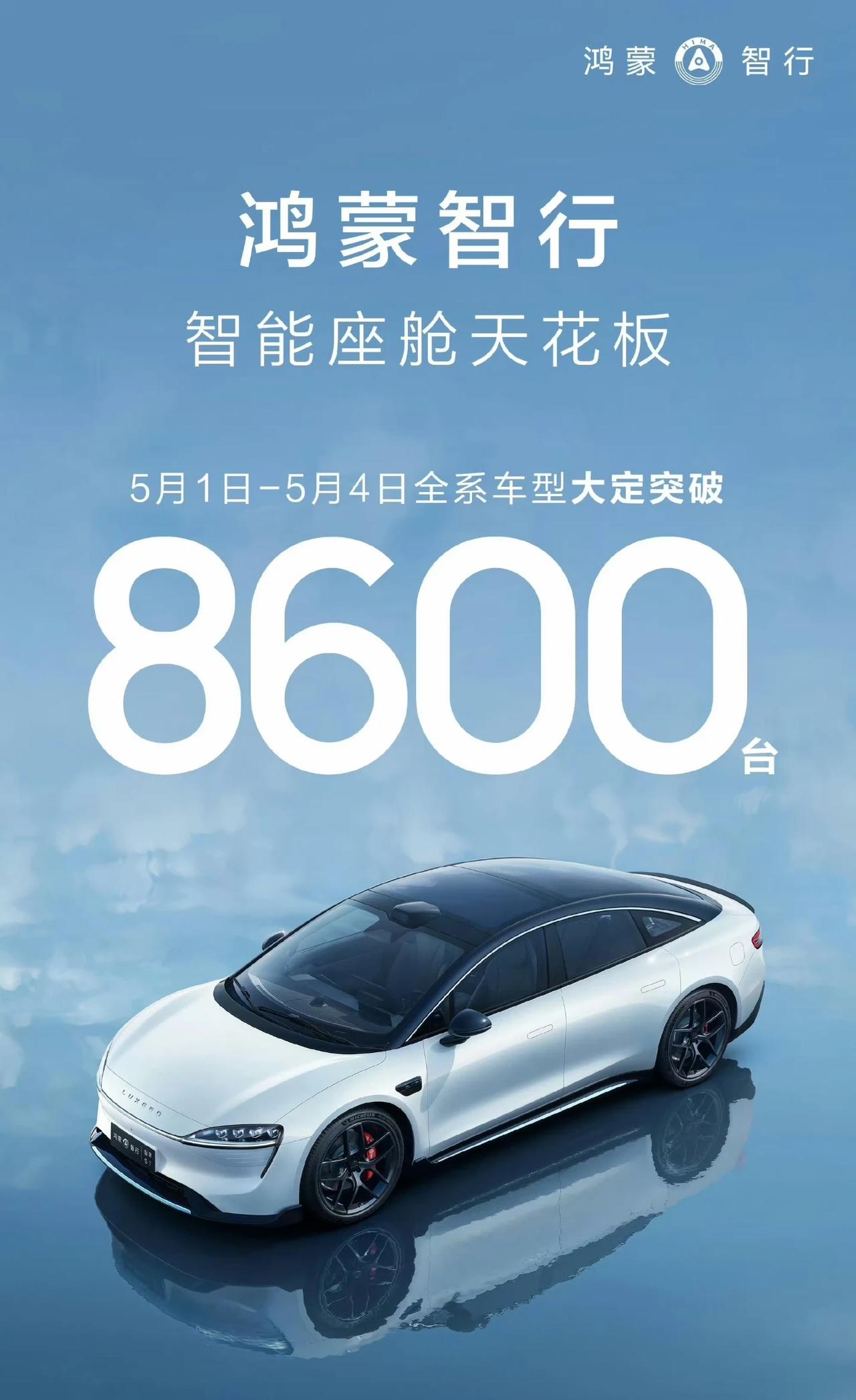 鸿蒙智行五一的前四天，大定8600台，这波如何？
最近智界S7交付量也上来了，路