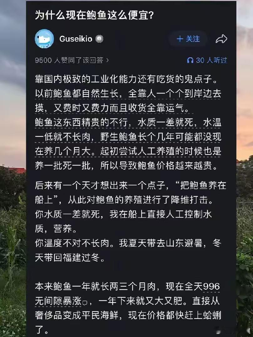 《为什么现在鲍鱼这么便宜?》 