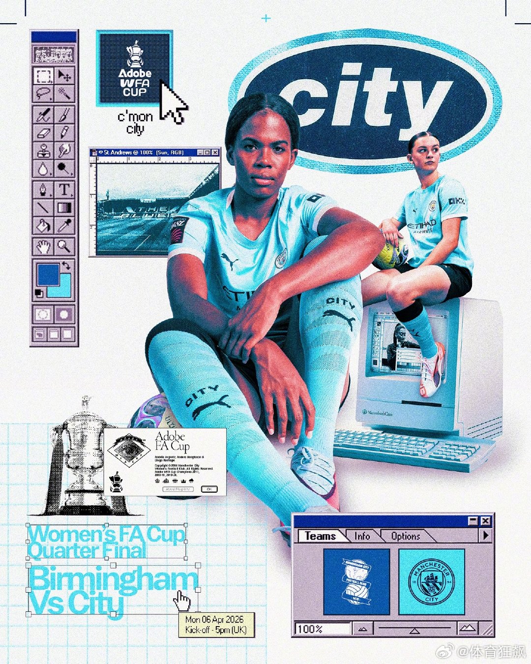 【比赛日海报】转换战线，依旧全力争冠！今晚蓝月女将出战，零点女足足总杯1/4决赛