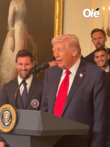 美职联冠军迈阿密拜访白宫，特朗普特意说：“我的儿子也是梅西铁杆球迷！也是C罗的超