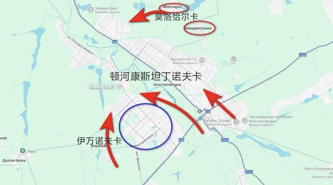 乌军无力阻止俄军在顿河康斯坦丁诺夫卡的推进。目前，该市三分之一已被俄军控制，还有