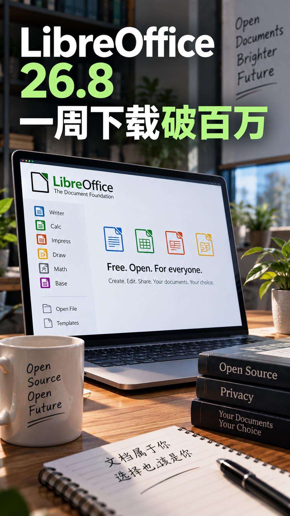 当所有办公软件都在塞AI，LibreOffice不加AI一周下载破百万

Lib