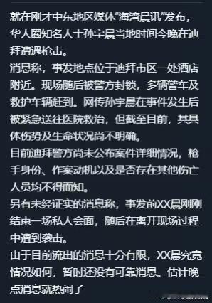 网传孙宇晨疑似在迪拜遭到枪击？目前真假难辨，但我想说的是，迟早会有人意识到，孙宇