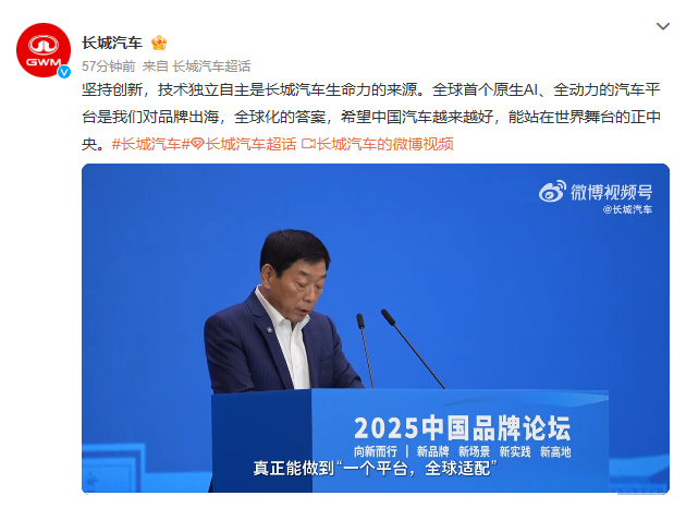 长城汽车这次又搞了个大事情！「一个平台，全球适配」[收到]长城汽车全新研发的汽车