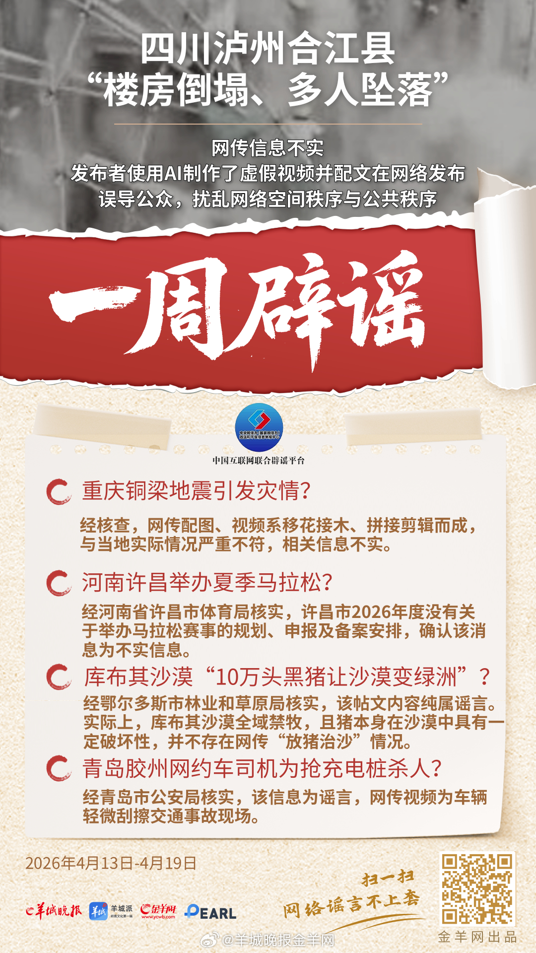 #一周辟谣##照谣镜#   更多精彩报道，请扫码关注羊晚全媒体报道！  #日本已