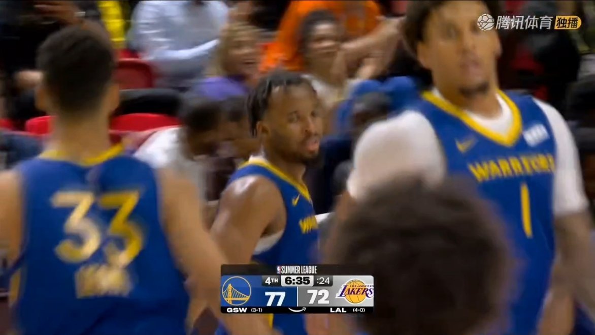 勇士第四节打出一波14-6，反超比分nba夏季联赛