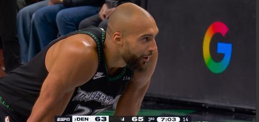 森林狼当家中锋戈贝尔怒抢15篮板！在今天森林狼主场以112：96击败掘金的季后赛