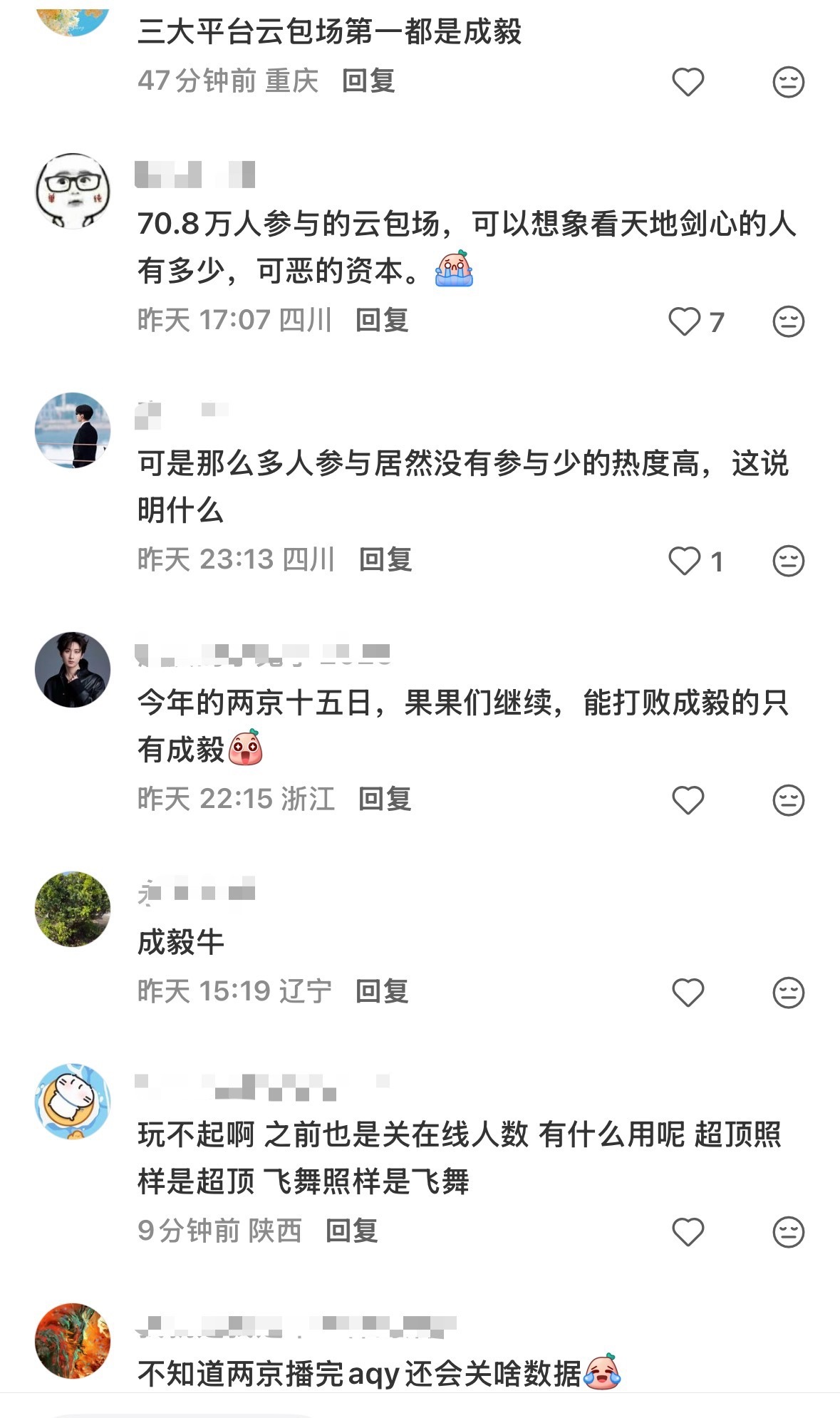 打不过就关闭，aqy的惯性操作了。任何数据在被关闭之前，第一都是成毅，再也无人可