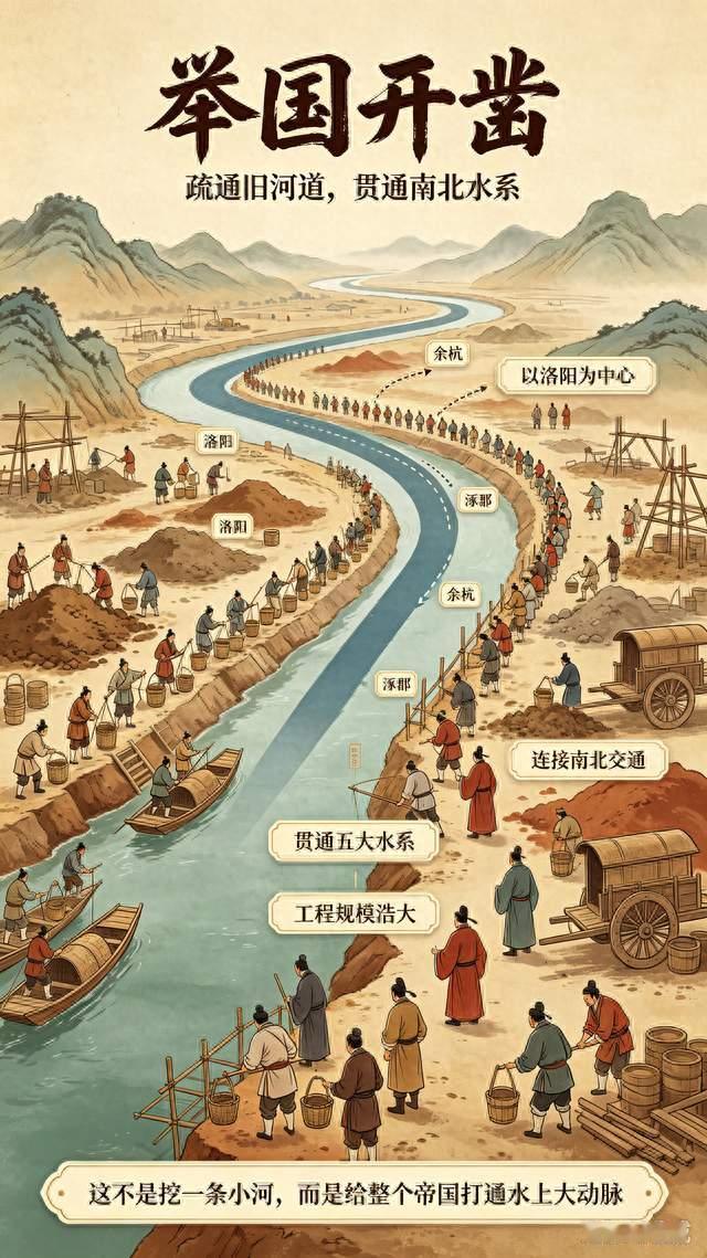 隋炀帝挖大运河：一时被骂昏君，千年造福中国