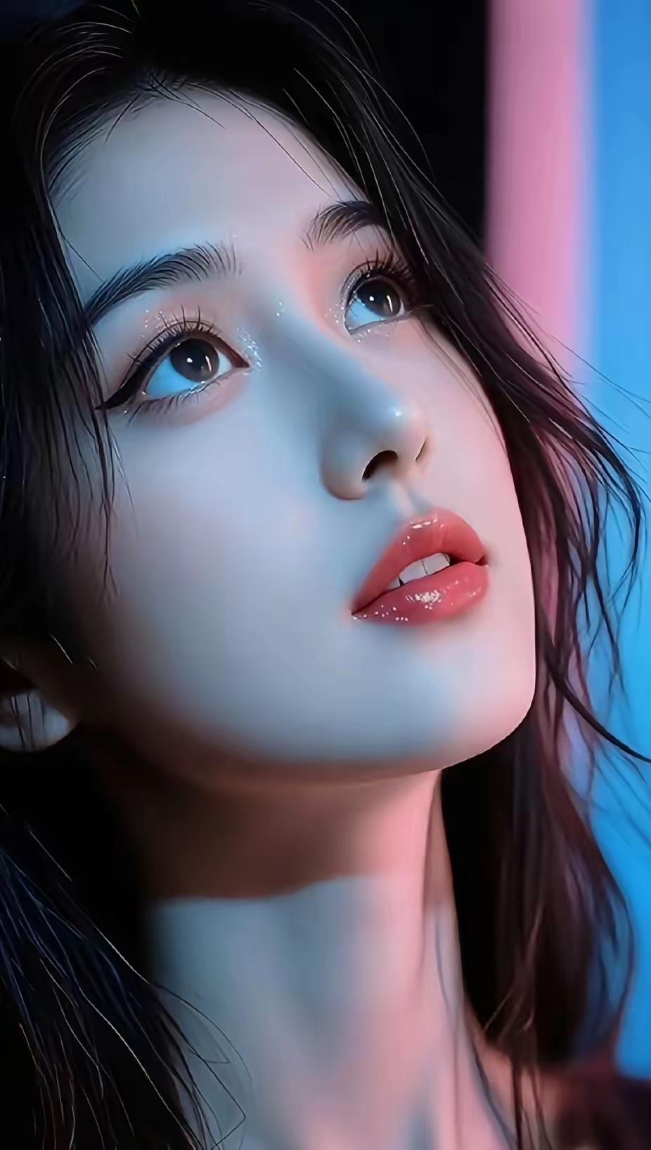 梦幻少女，粉蓝光影，唯美动人💝🌸🌴