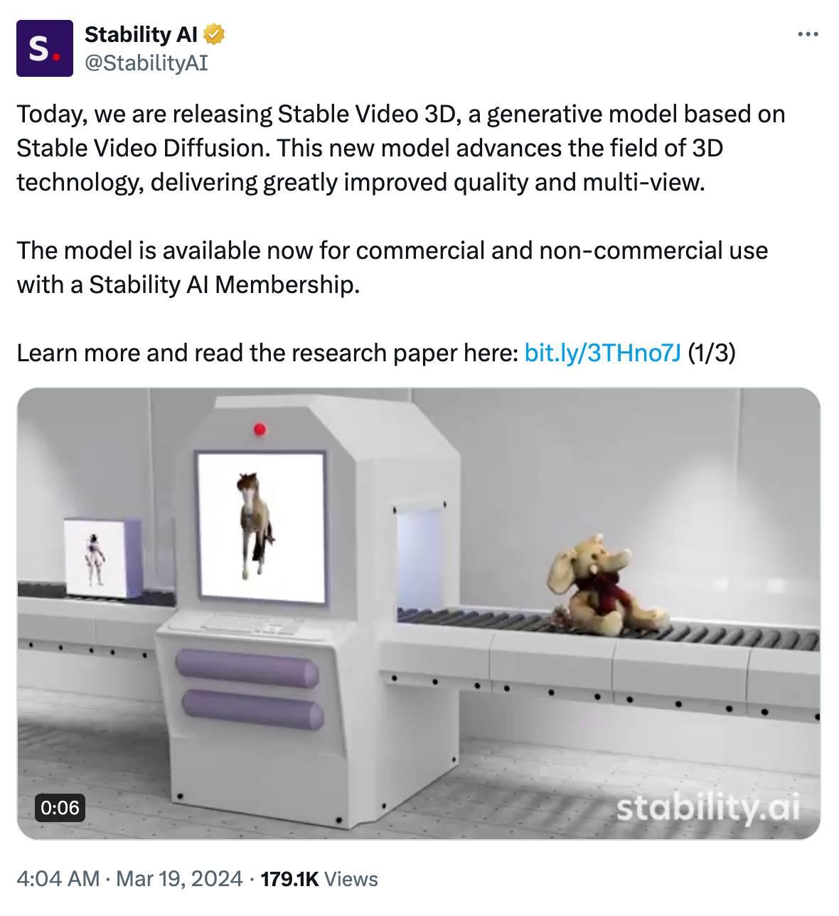 Stability AI 发布 3D 生成模型

Stability AI 昨日