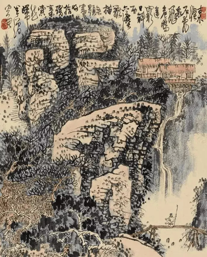 黄秋园山水，满而不塞。黄秋园（1914—1979年），江西南昌人，名明琦，字秋园