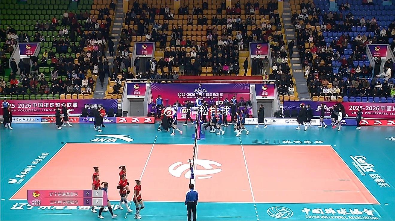 2025-2026中国女排超级联赛A级第三轮辽宁东港草莓vs江苏中天钢铁第二局：