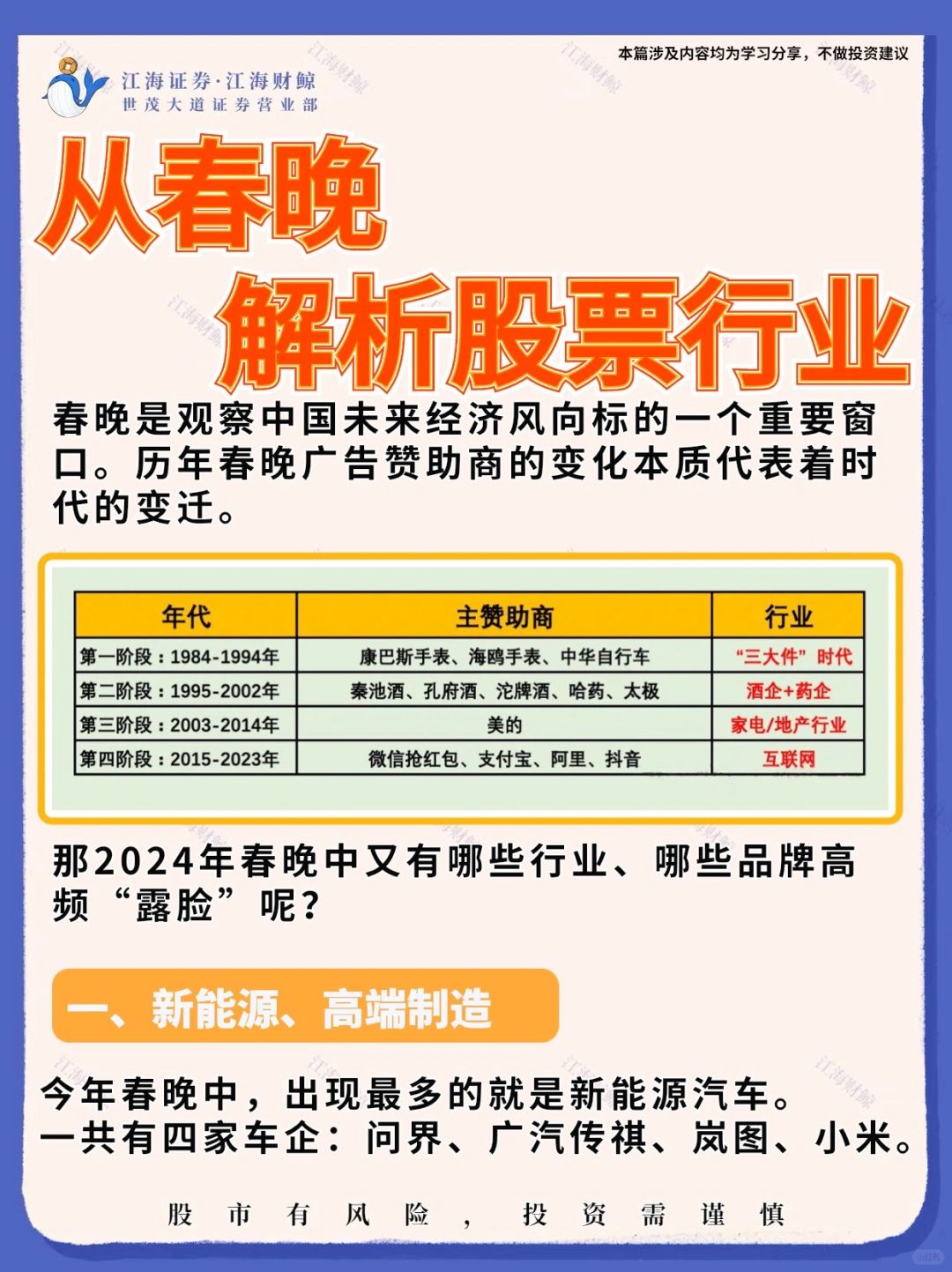 🔥从春晚看股票行业‼️