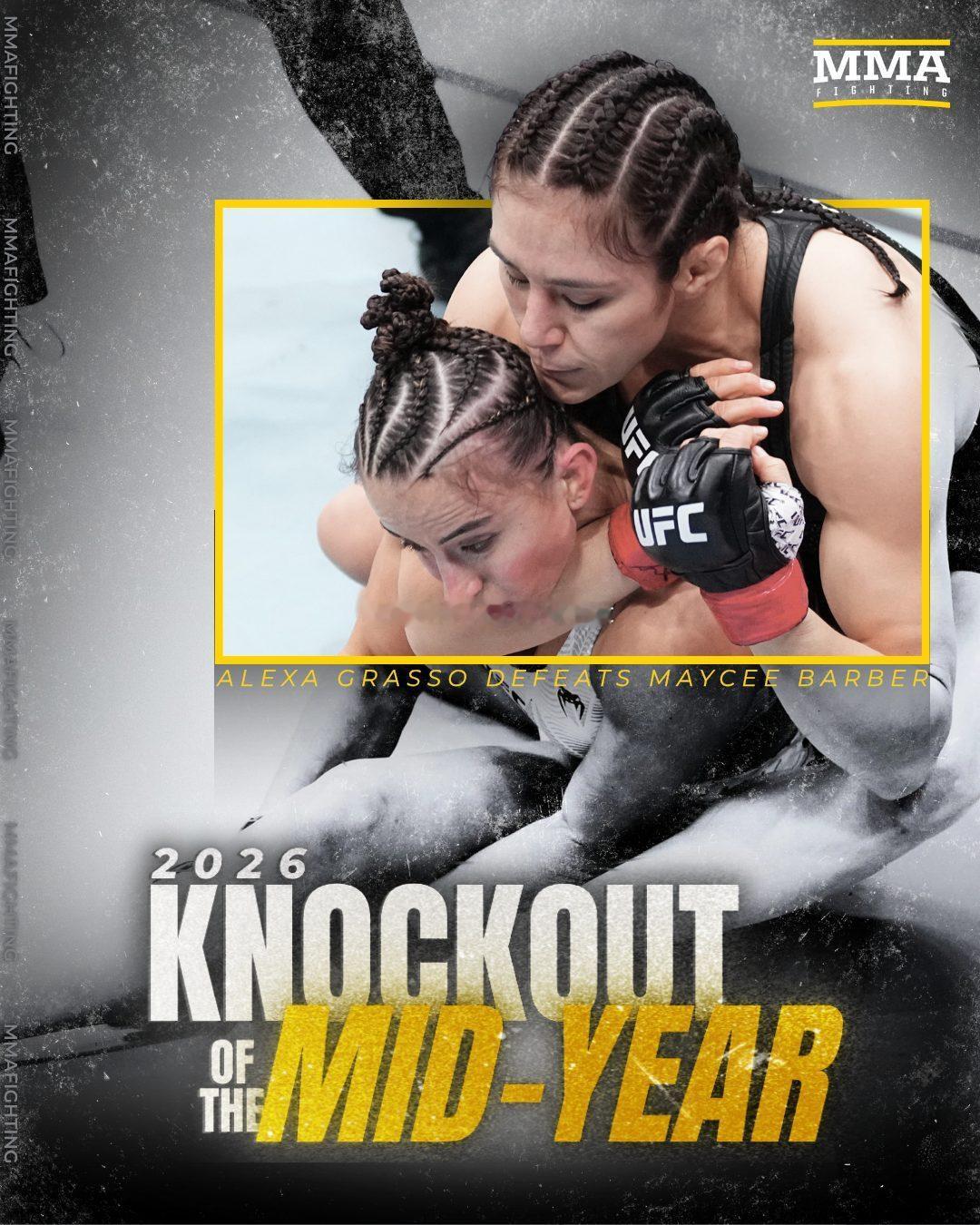 MMA Fighting评选2026年“年中最佳KO”：“索妹”亚历克萨-格拉索