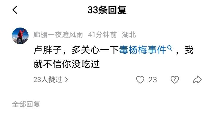 “卢胖子，多关心一下毒杨梅事件，就不信你没吃过”
卢克文在讲美国人在自己车里过夜