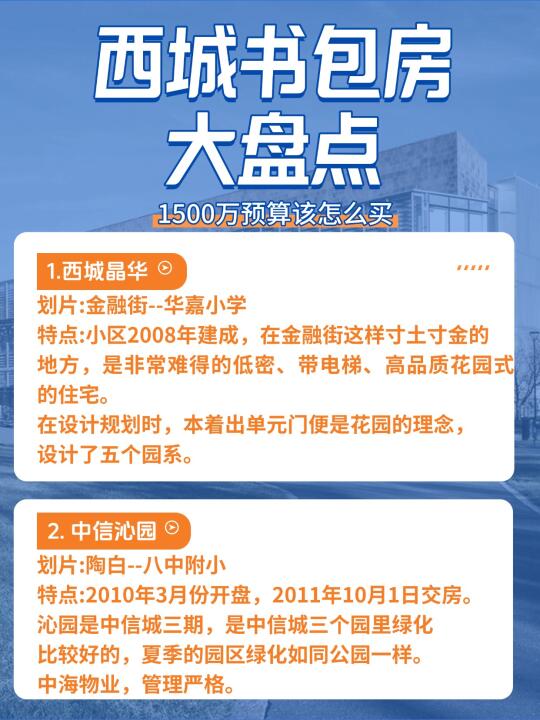 西城1500w的学区房攻略❗这些小区学住平衡