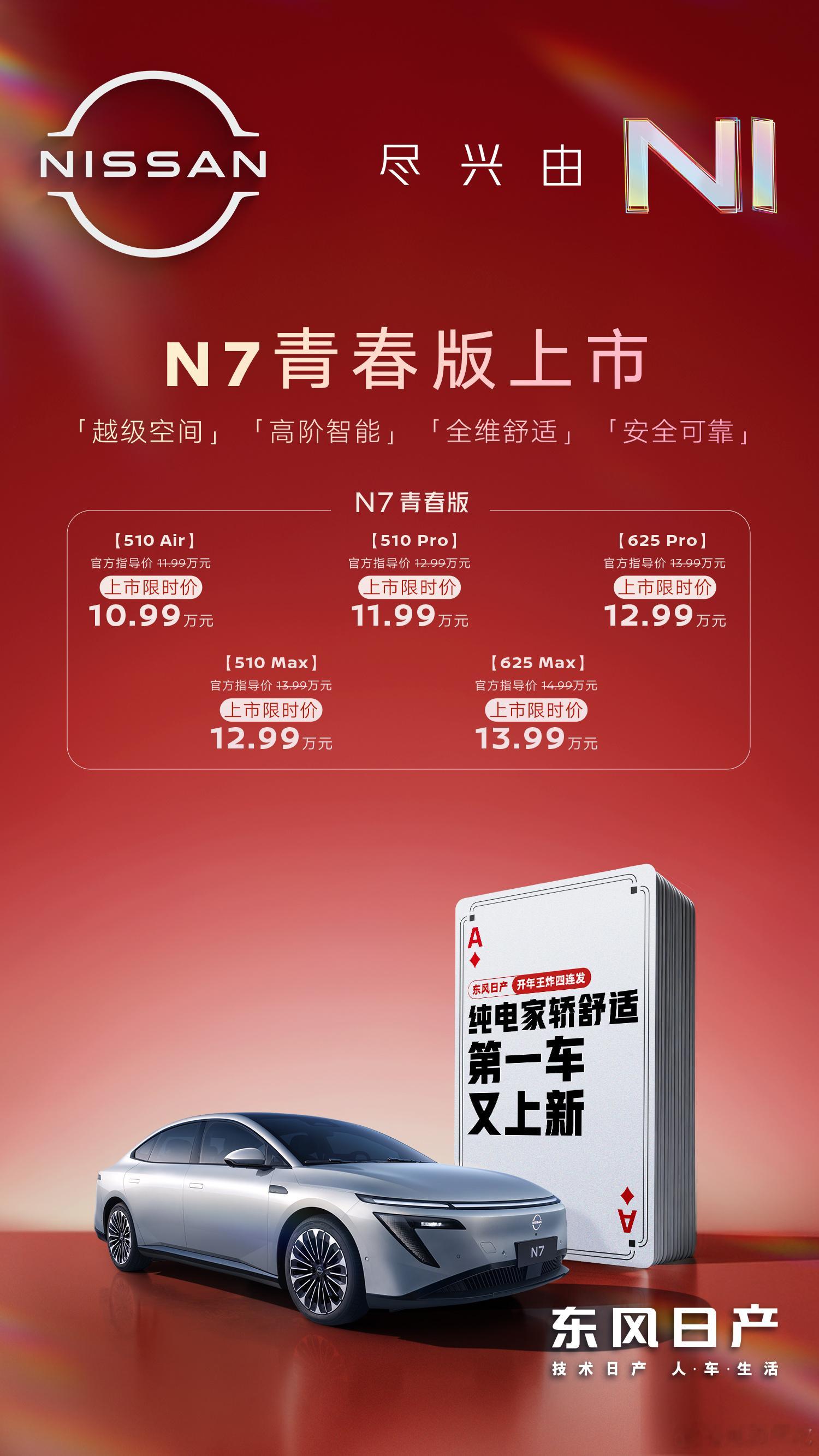 好刺激哦开年第一天日产就四车齐发油电同进⚡️电车上新了N6 Pro+版、N7青春